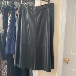 Alfani black long faux leather skirt